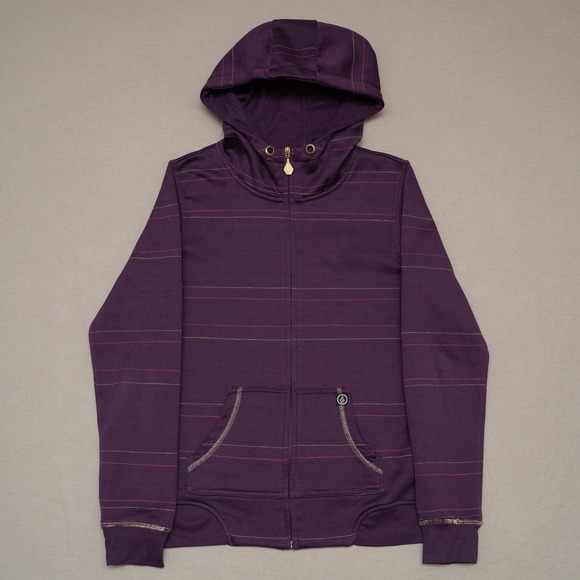 Tops - Y2k 2000s Womens Purple‎ Volcom Snowboarding Hoodie Gold Hardware Womens Med